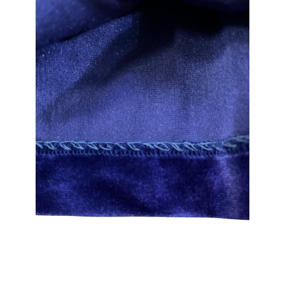 Vintage Toddler Girls 4T Blue Velvet Lace Dress Long Sleeve Party Holiday Used - Picture 5 of 16